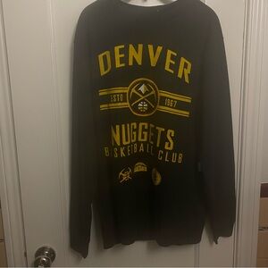 Denver Nuggets Thermal Long Sleeve Shirt Size L NBA Black/Gray Tiny Flaw NWT